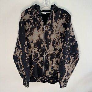 CUSTOM Bleached Zip-Up Hoddie